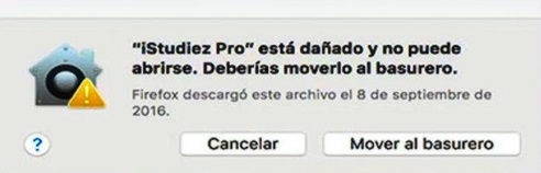 instalador dañado en mac