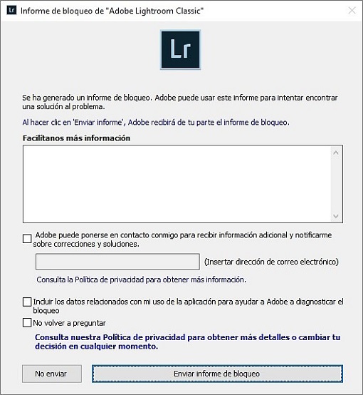 informe de bloqueo adobe solucion