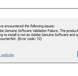 adobe error 72