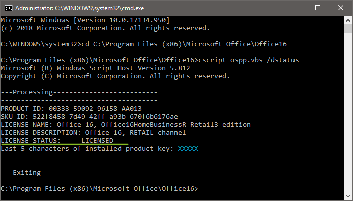 cambiar licencia office