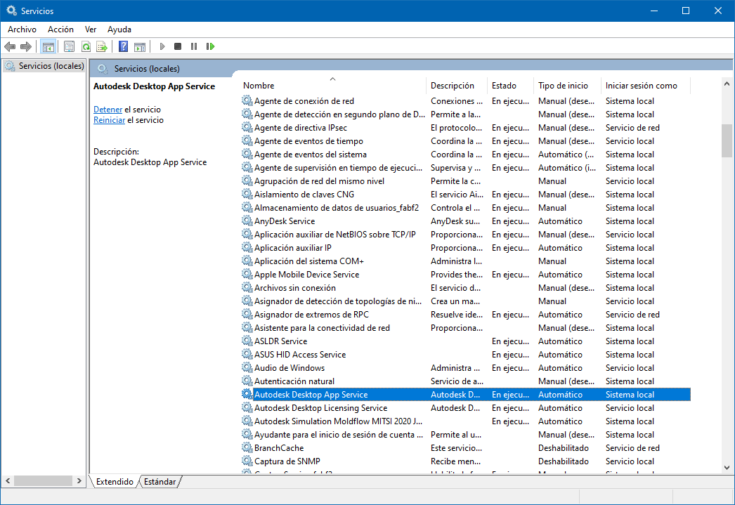 ventana autodesk genuine