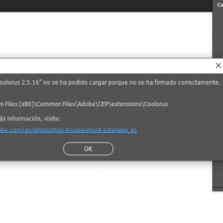 photoshop plugin no se ha firmado correctamente