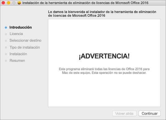 eliminar licencia office mac