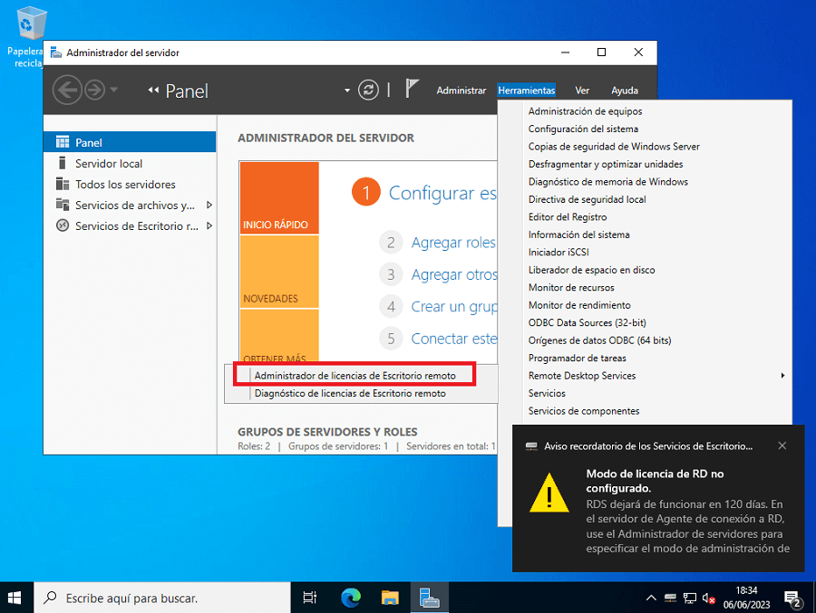 Solución a no se admiten más 2 usuarios en RDS CAL - Zentinels