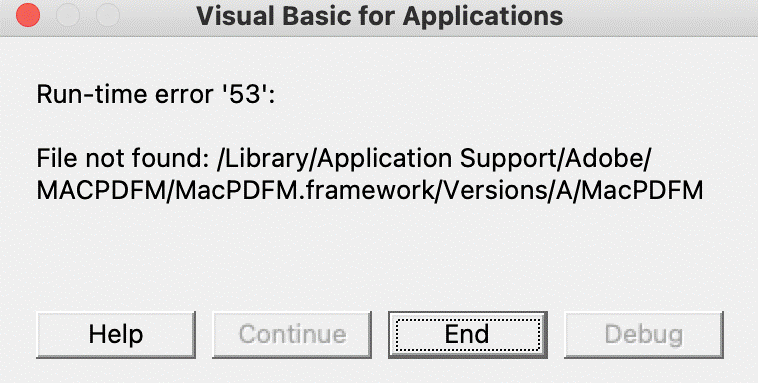 error 53 microsoft word