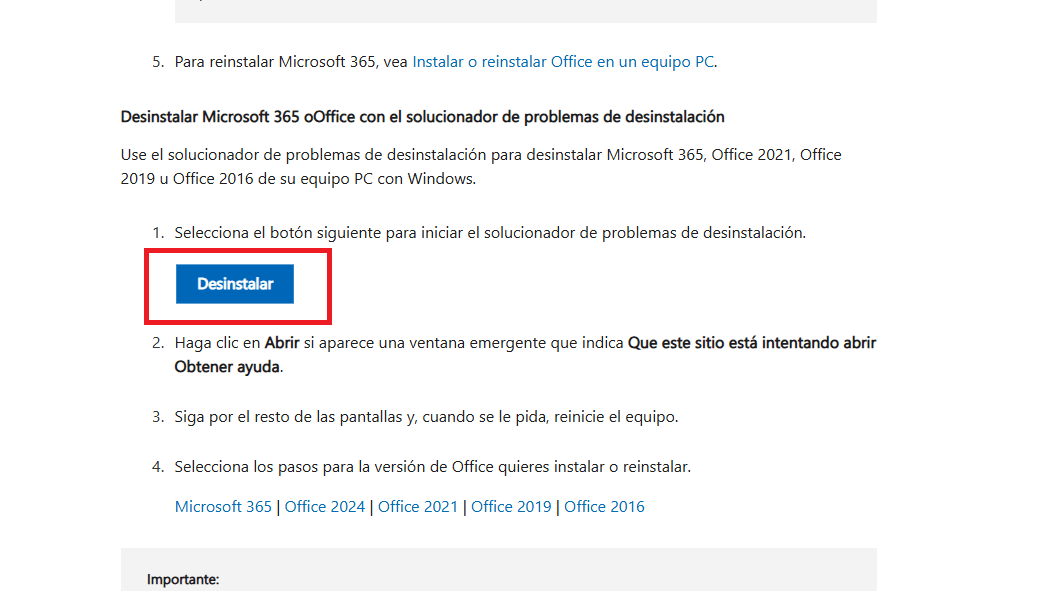 desinstalar office por completo