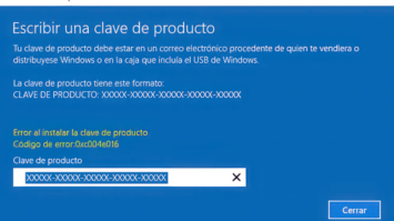 error 0xc004e016 activar windows
