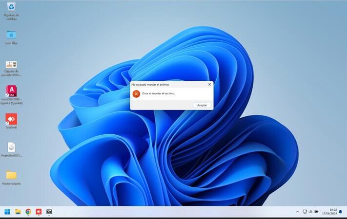 Error al montar el archivo Parallels