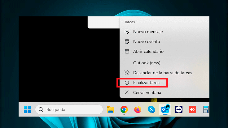 finalizar tarea windows