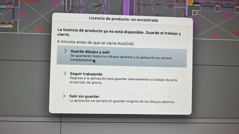 Licencia de producto no encontrada Autodesk