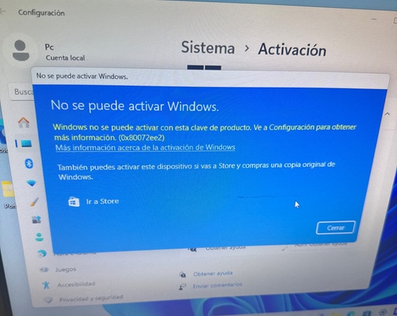 Solución al error 0x80072EE2 en Windows