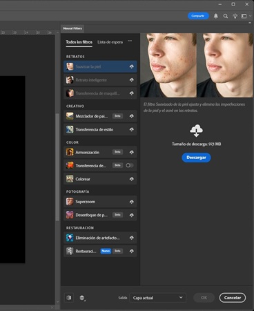 Cómo instalar y utilizar filtros neuronales en Adobe Photoshop