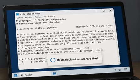 Restablecer el archivo Hosts en todos los Windows