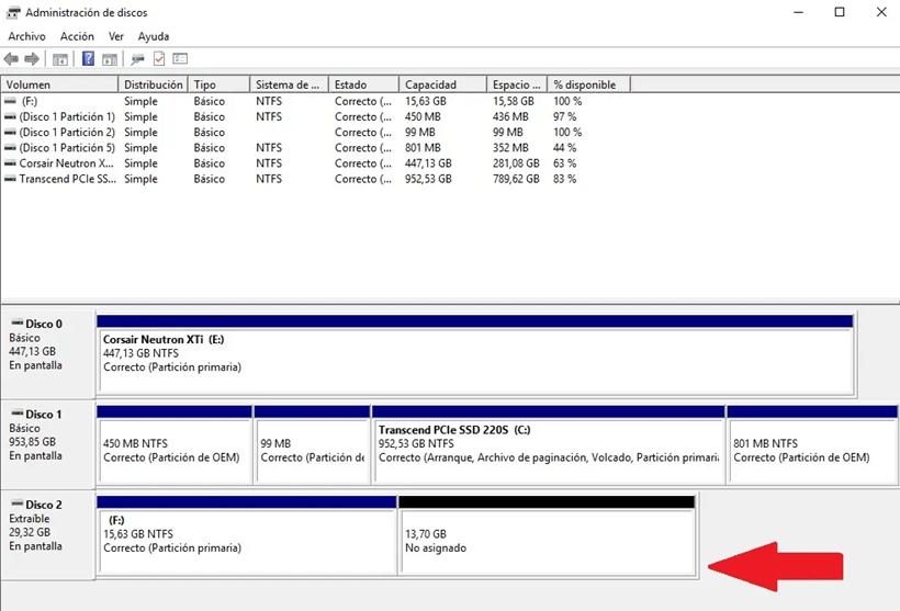 particionar disco en windows