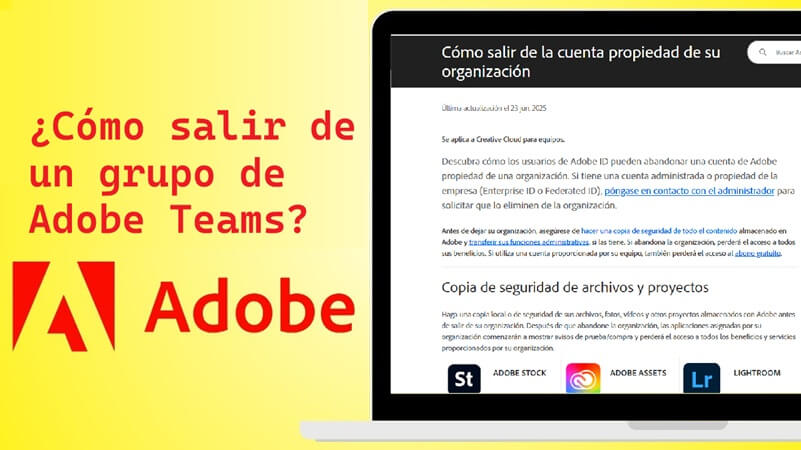 Abandonar una organización o grupo de Adobe