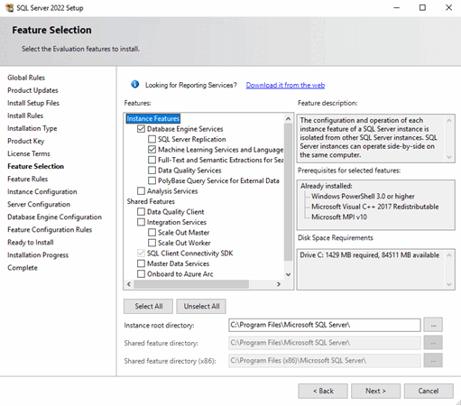 no se puede actualizar SQL Server 2022 instancia inactiva