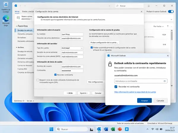 Outlook 2019 no puede conectar Outlook.com autenticación básica